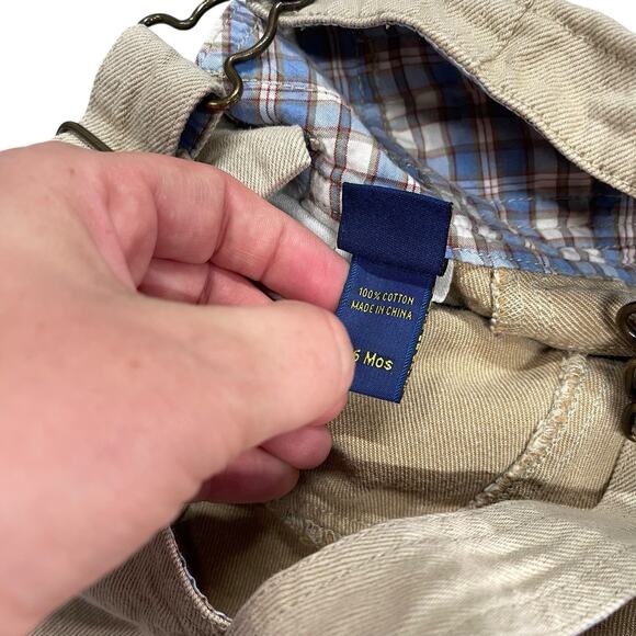 Oshkosh Bgosh Beige Overalls Farm Horse Cowboy Hat 3/6 Months - Picture 9 of 9